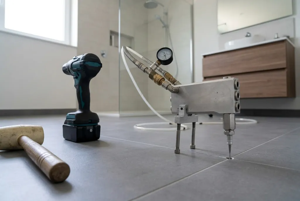 Kitbedrijf Boskoop – injecting hollow tiles