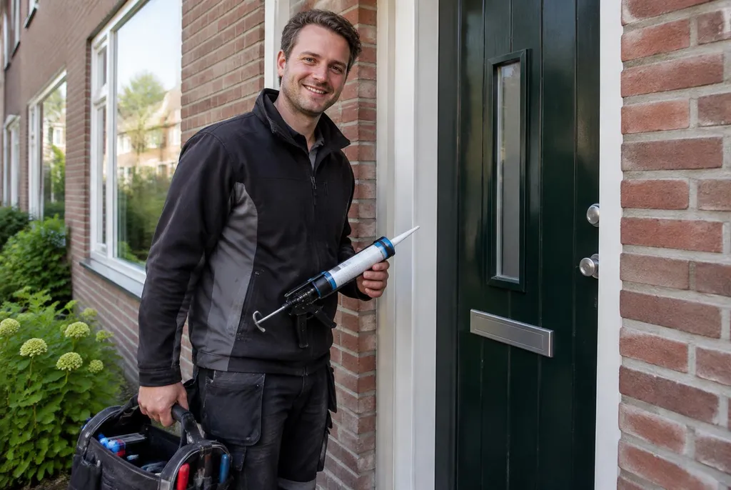 Kitbedrijf Boskoop craftsman at the front door of a home